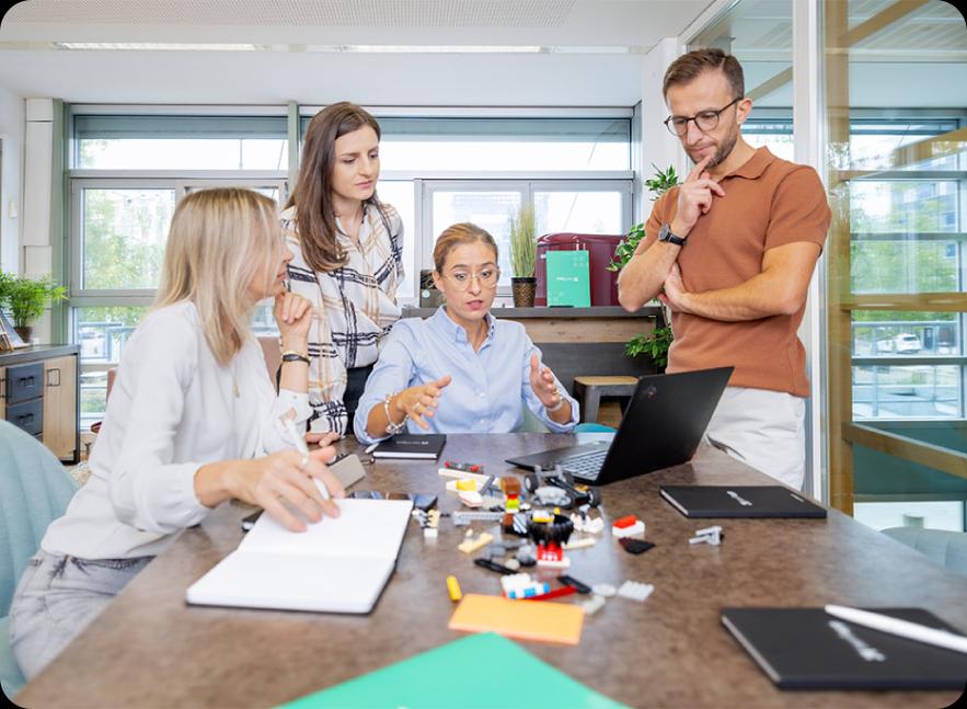 Team discussing project execution